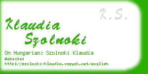 klaudia szolnoki business card